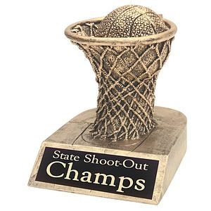 Basketball & Net Antique Gold Resin Award
