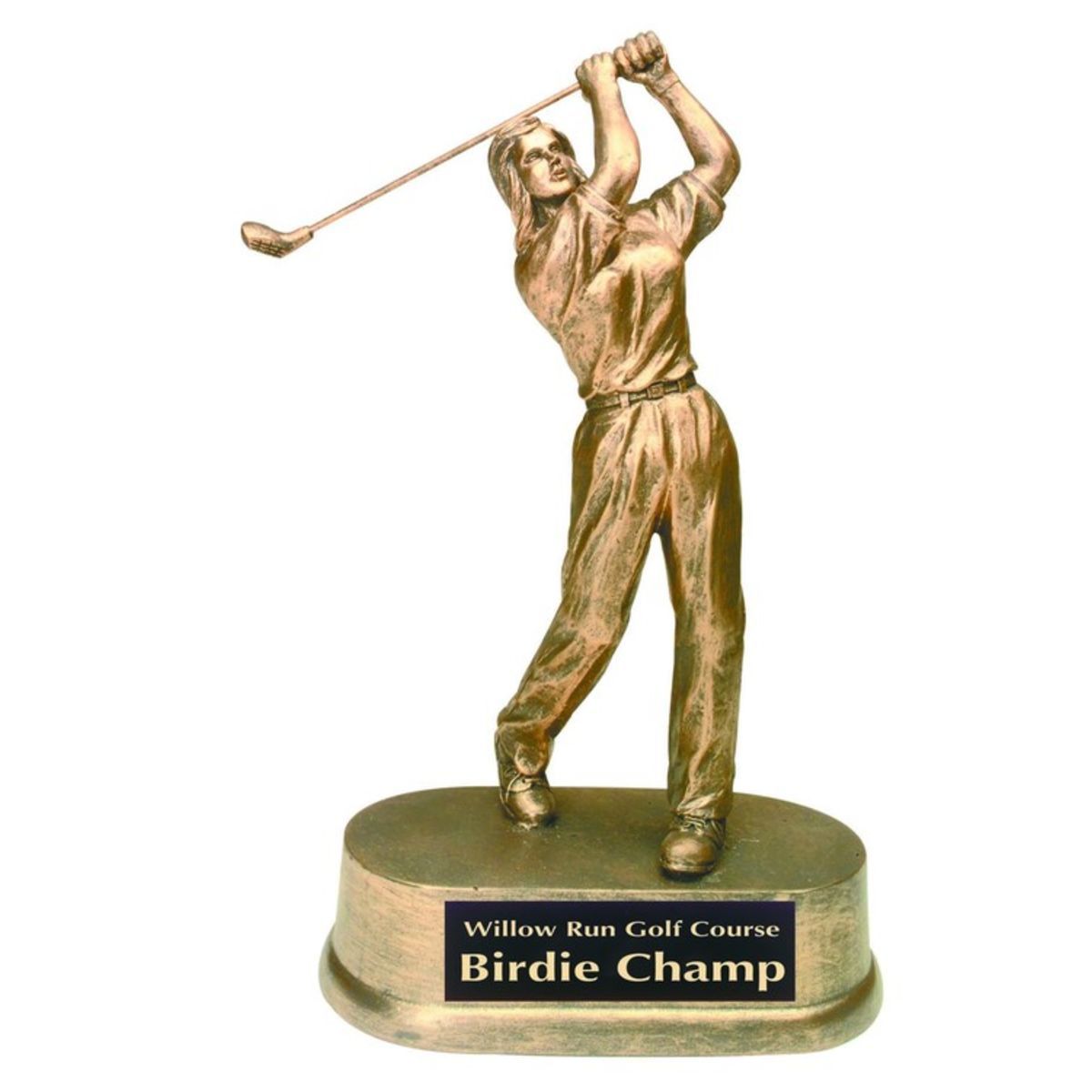 Golf Female Antique Gold Figure Award