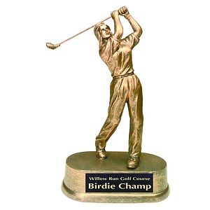 Golf Female Antique Gold Figure Award
