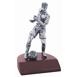 Soccer Male Antique Silver Sport Figure Award