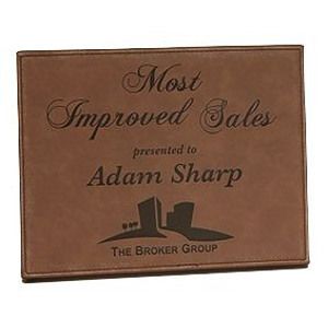 7" x 9" Engraved Dark Brown Leatherette Plaque