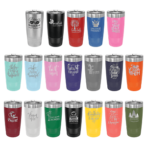 20 oz. Teal Laser Engraved Polar Camel Ringneck Tumblers w/Slider Lid