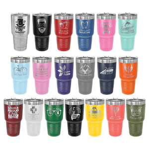30 oz. Olive Green Laser Engraved Polar Camel Ringneck Tumblers w/Slider Lid