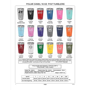 16 oz. Olive Green Laser Engraved Polar Camel Pint Tumbler w/Slider Lid