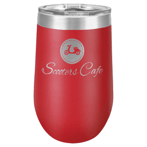 16 oz. Red Laser Engraved Polar Camel Stemless Wine Tumbler w/Clear Lid