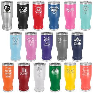 20 oz. Coral Laser Engraved Polar Camel Pilsner Tumbler w/Clear Lid