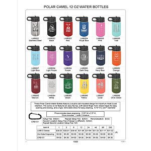 12 oz. Olive Green Laser Engraved Polar Camel Water Bottles