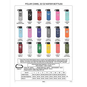 32 oz. Olive Green Powder Coated Laser Engraved Polar Camel Water Bottles