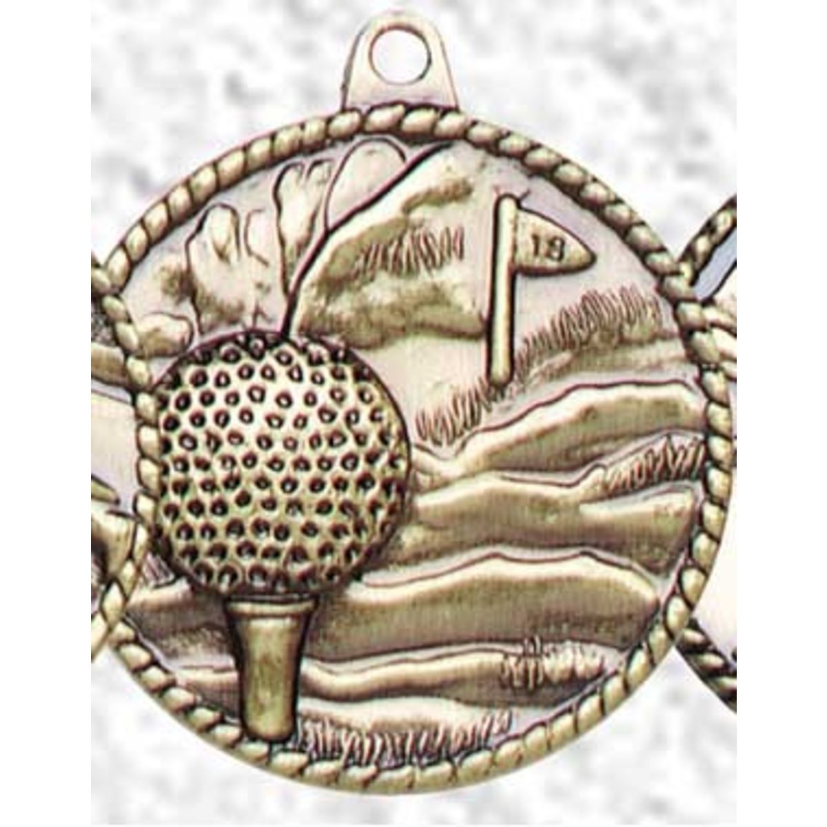 Golf High Relief Medal, 2"