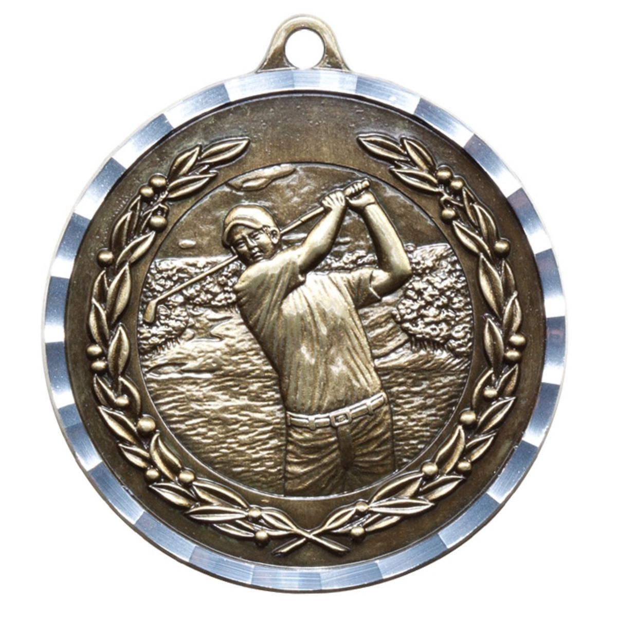 2" Male Golf Diamond Cut Medal