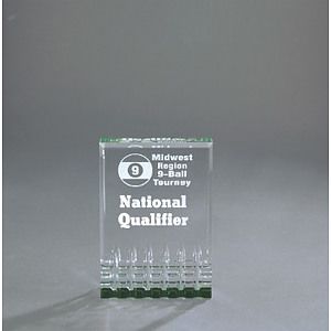 5" Green Mirage with Fence Acrylic Award