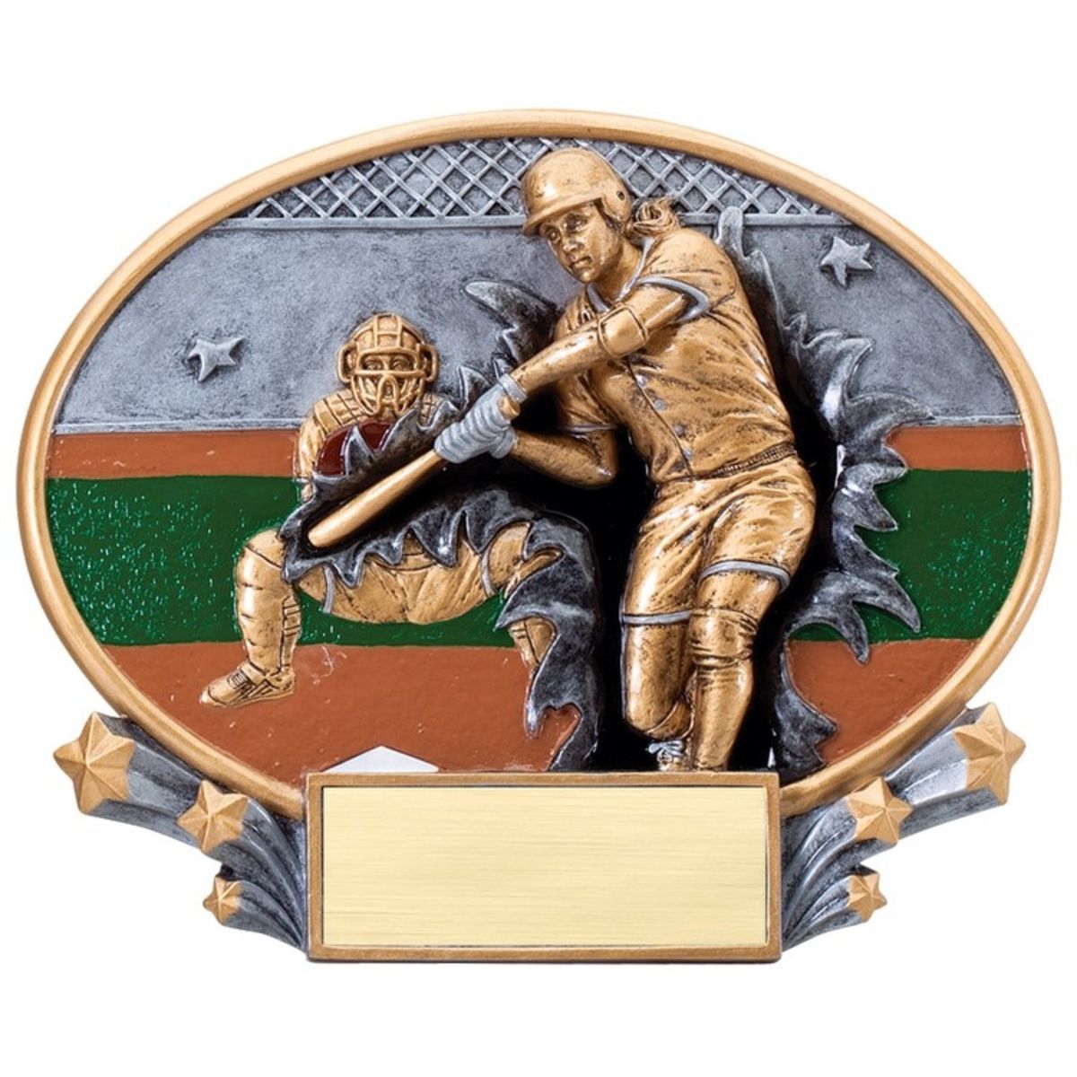 Softball Female Xplosion Oval Resin Award