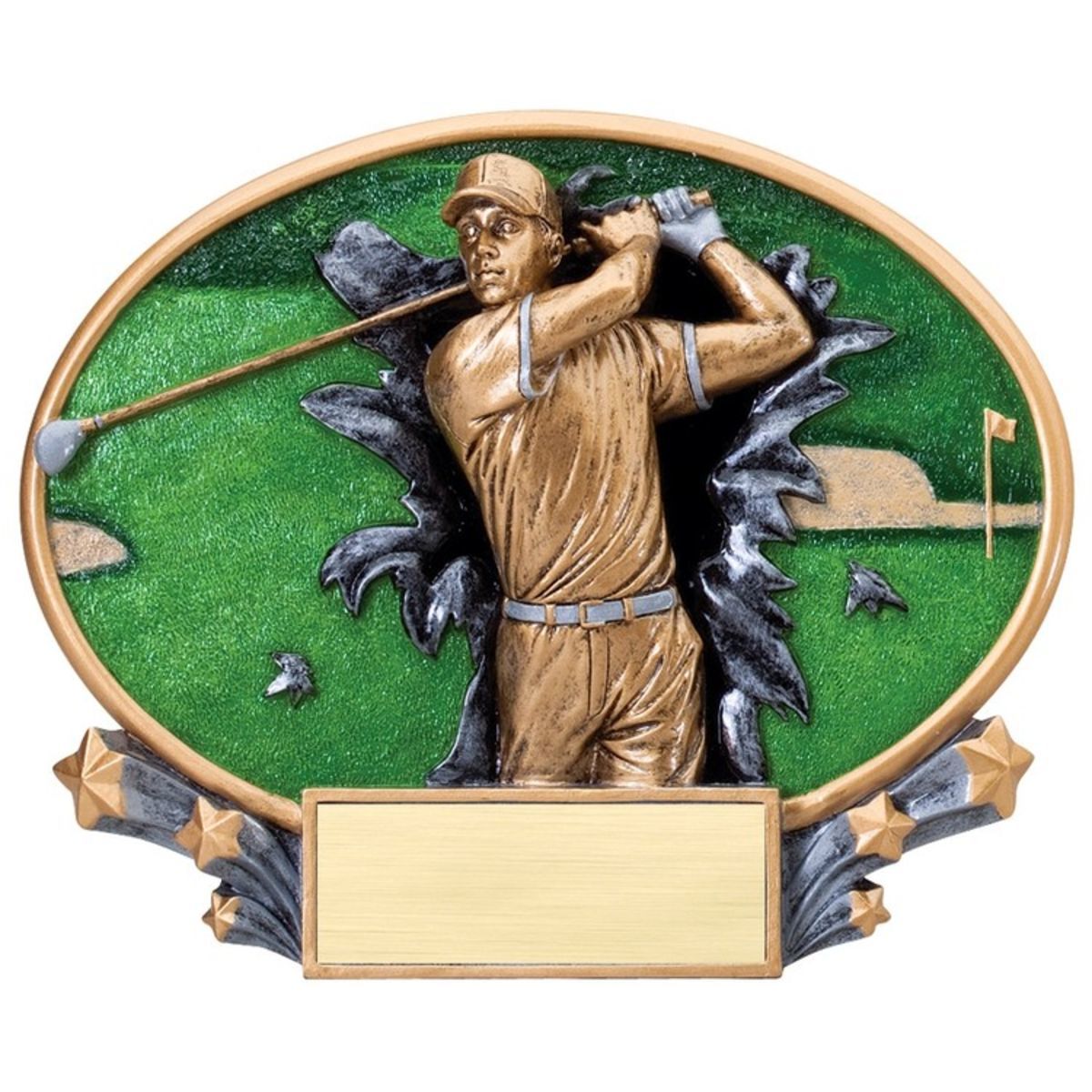 Golf Male Xplosion Oval Resin Award