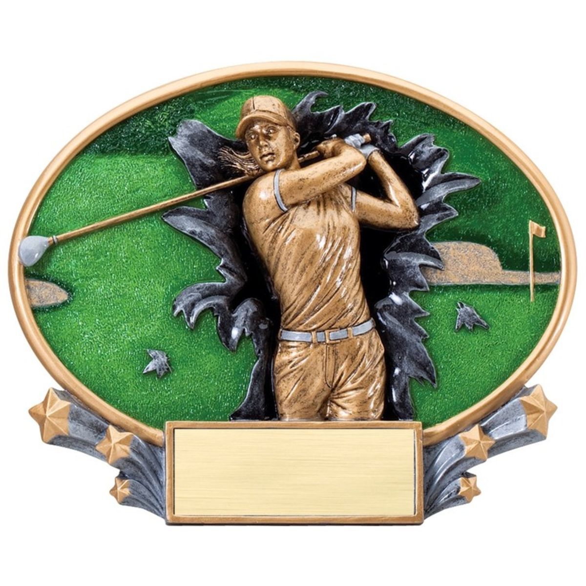 Golf Female Xplosion Oval Resin Award