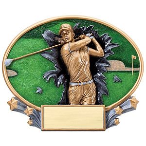 Golf Female Xplosion Oval Resin Award