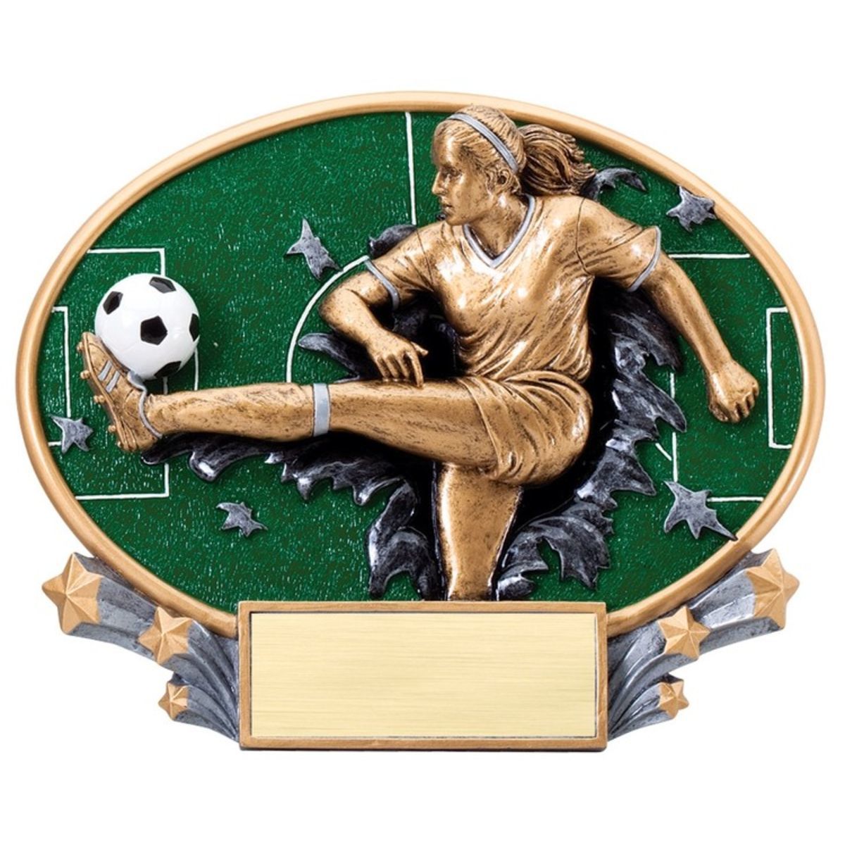 Soccer Female Xplosion Oval Resin Award