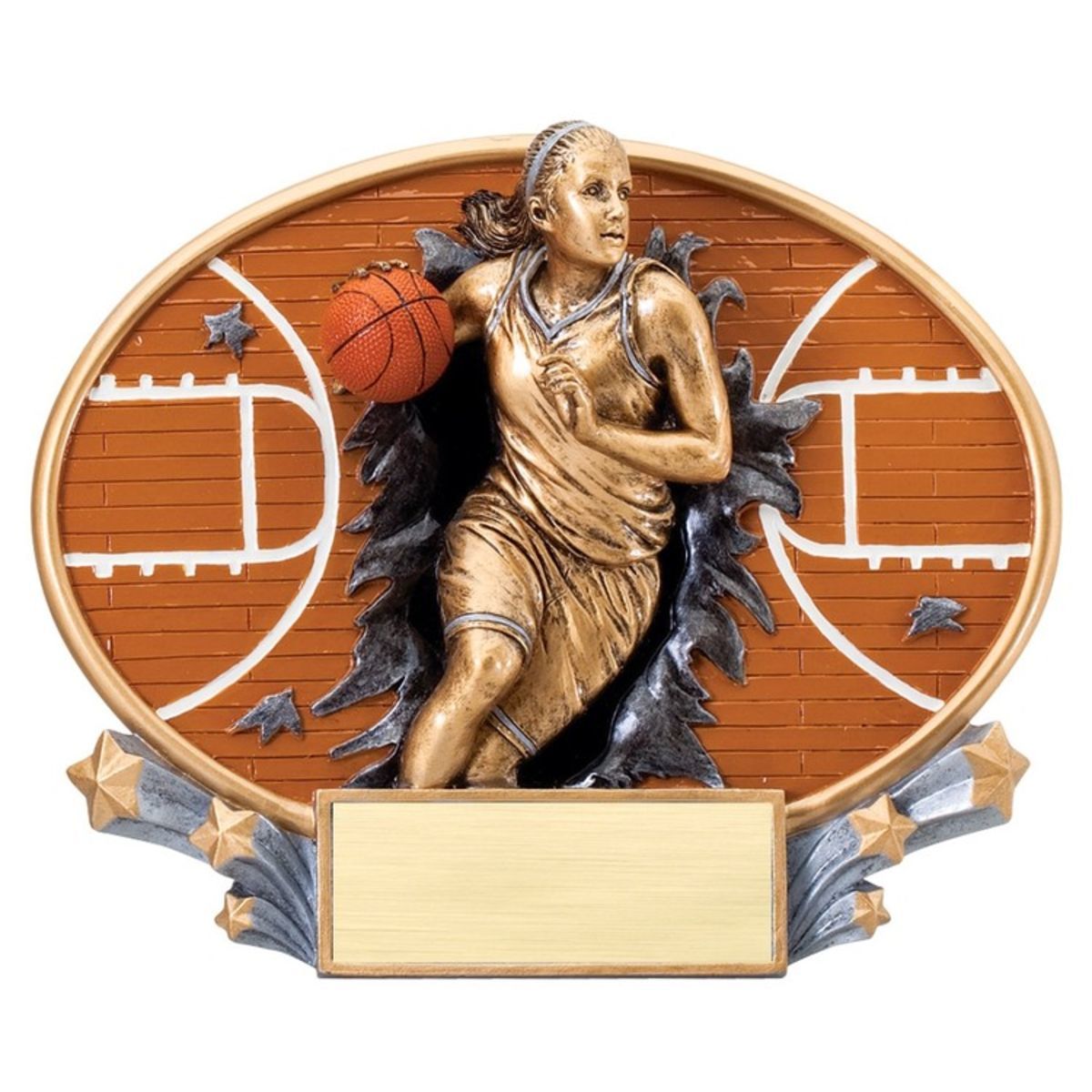 Basketball Female Xplosion Oval Resin Award