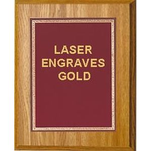 5" x 7" Oak Finish Plaque with a Red Florentine Plate