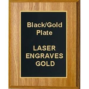7" x 9" Oak Finish Plaque with a Black Designer Plate