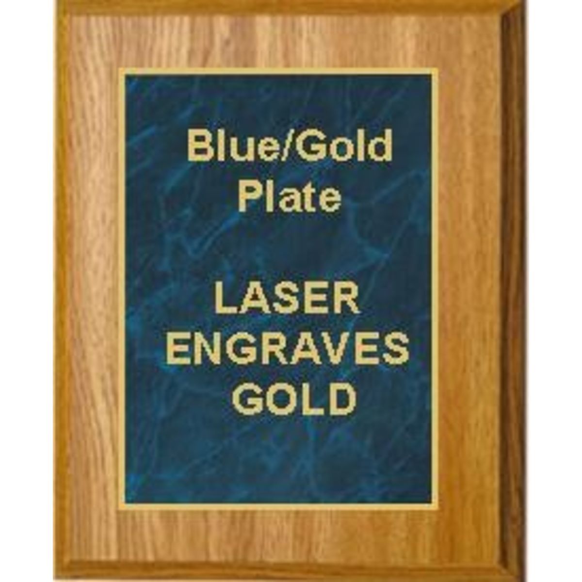 8" x 10" Oak Finish Plaque with a Blue Marble Designer Plate