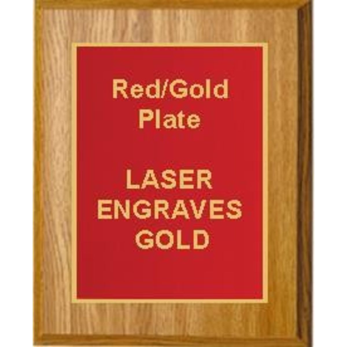 8" x 10" Oak Finish Plaque with a Red Designer Plate