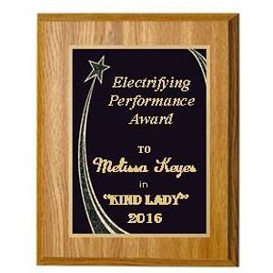 8" x 10" Oak Finish Plaque with a Black Rising Star Plate