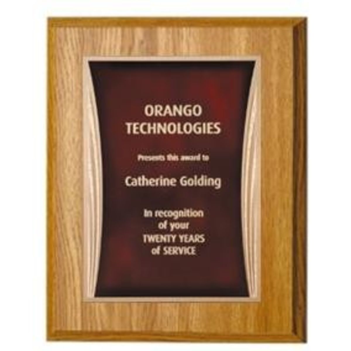 8" x 10" Oak Finish Plaque with a Red Showtime Plate