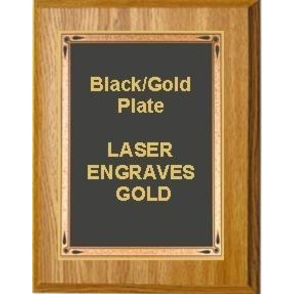 8" x 10" Oak Finish Plaque with a Black Teardrop Plate