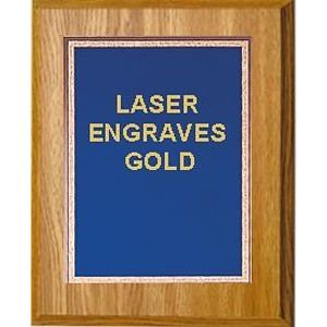 9" x 12" Oak Finish Plaque with a Blue Florentine Plate