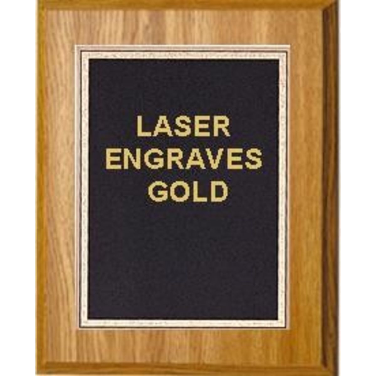 9" x 12" Oak Finish Plaque with a Black Florentine Plate