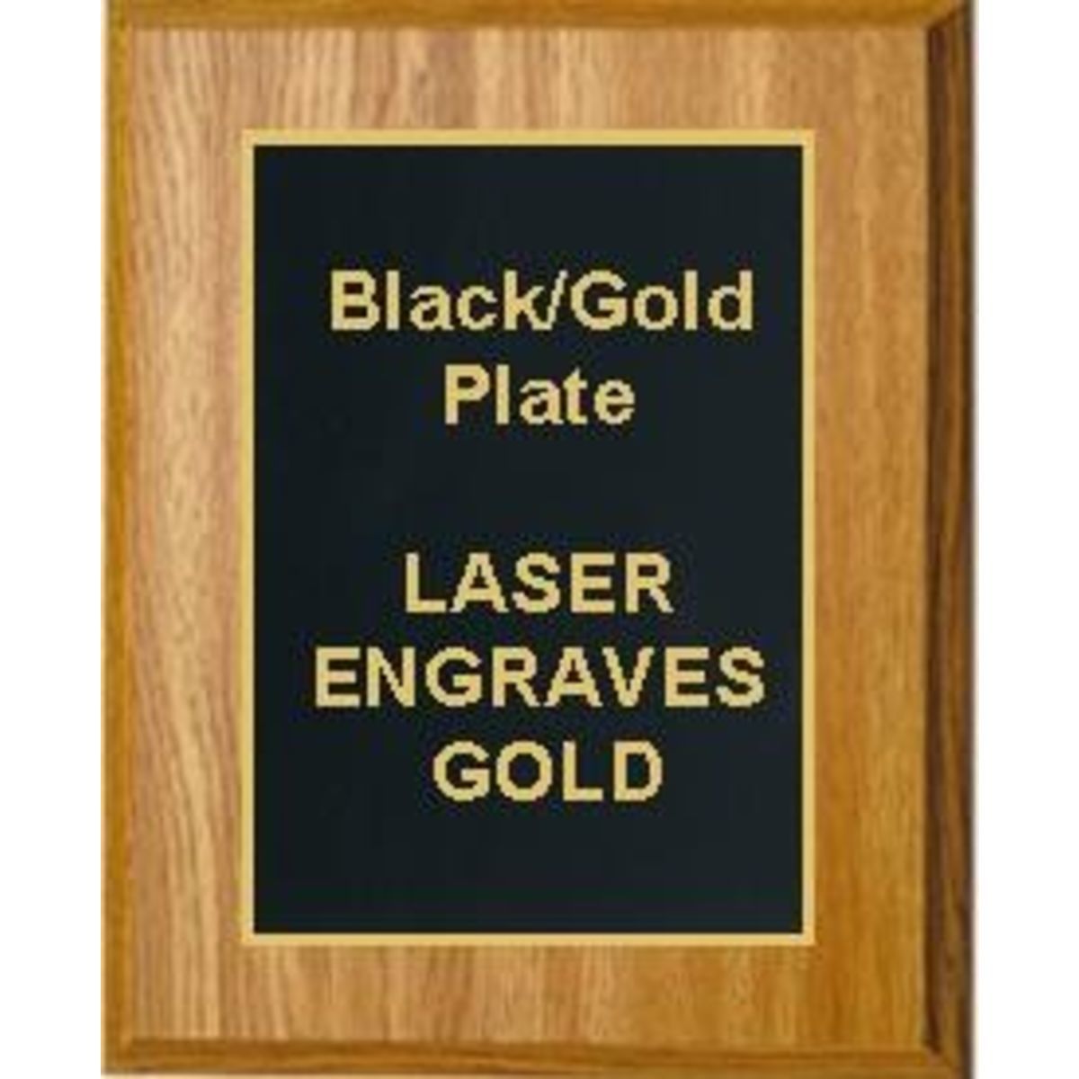 9" x 12" Oak Finish Plaque with a Black Designer Plate