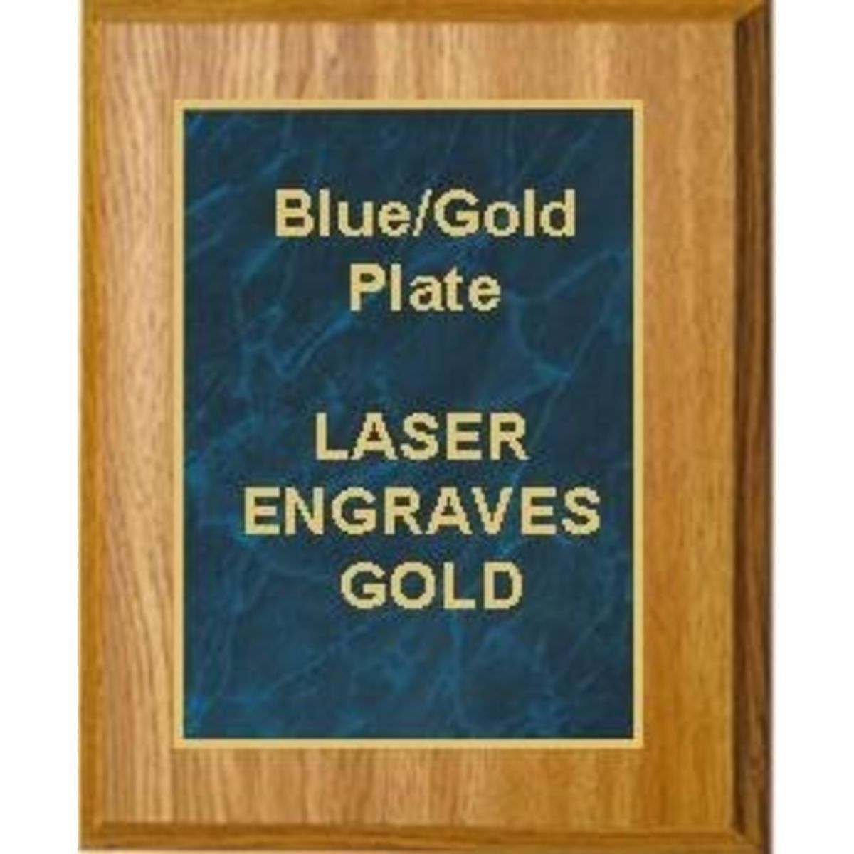 9" x 12" Oak Finish Plaque with a Blue Marble Designer Plate