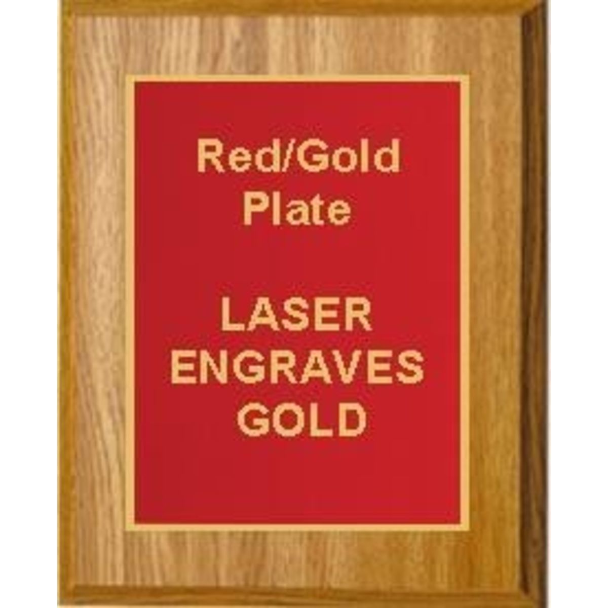 9" x 12" Oak Finish Plaque with a Red Designer Plate