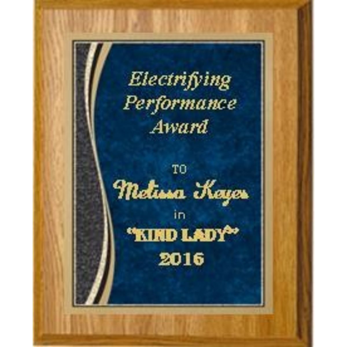 9" x 12" Oak Finish Plaque with a Red Patina Marble Plate