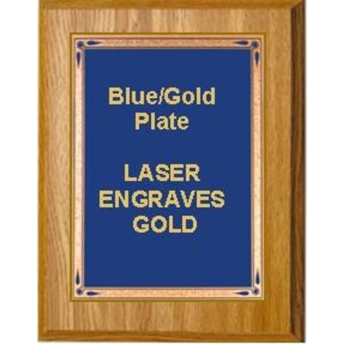 9" x 12" Oak Finish Plaque with a Blue Teardrop Plate