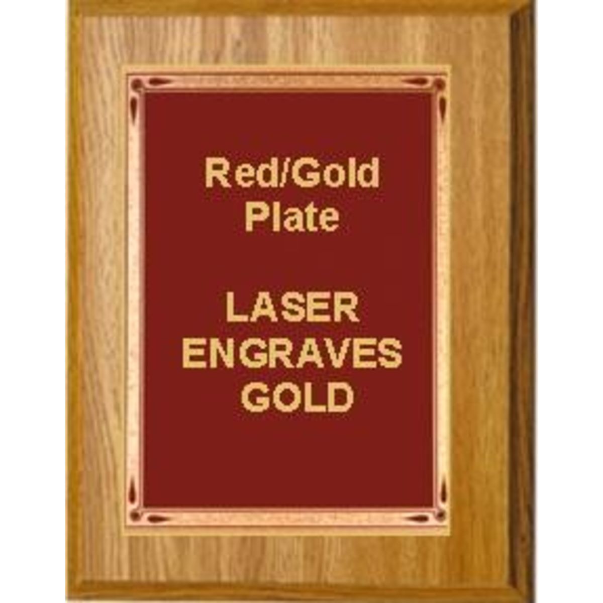 9" x 12" Oak Finish Plaque with a Red Teardrop Plate