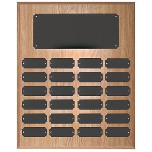 24 Plate Oak Finish Perpetual Plaques