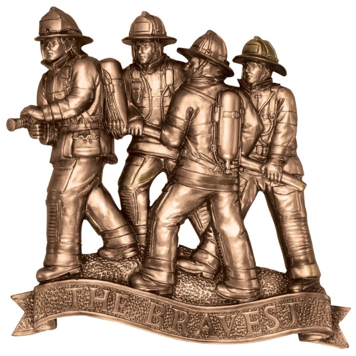 Fireman Die Cast Metal Plaque Mount