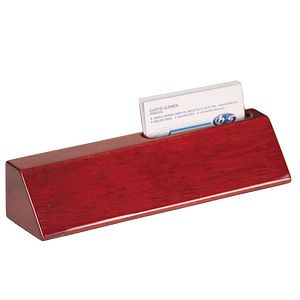 2" x 8" Rosewood Piano Finish Desk Wedge with Business Card Holder