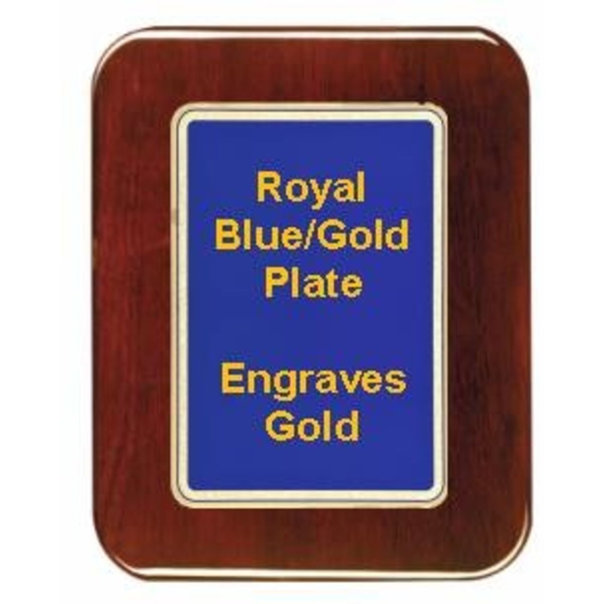 9" x 12" Rosewood Piano Finish Round Corner Plaque with a Blue Round Corner Plate