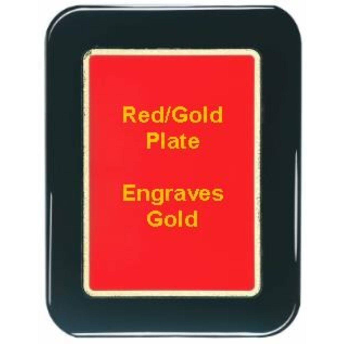 9" x 12" Black Piano Finish Round Corner Plaque with a Red Round Corner Plate