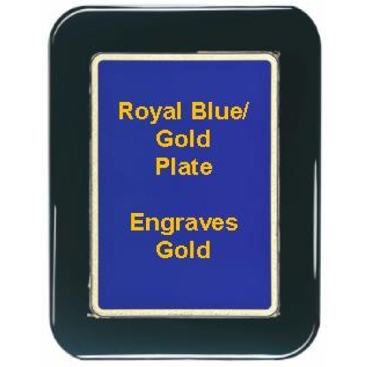 9" x 12" Black Piano Finish Round Corner Plaque with a Blue Round Corner Plate
