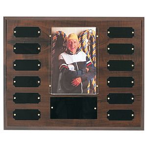 12 Plate Cherry Finish Perpetual Photo Plaques