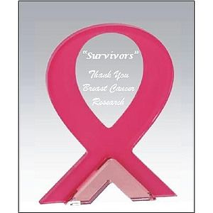 8" Pink Ribbon Standup Acrylic