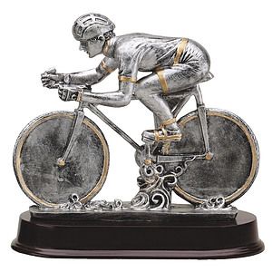 9" Tall Racing Bike Male Figure Award