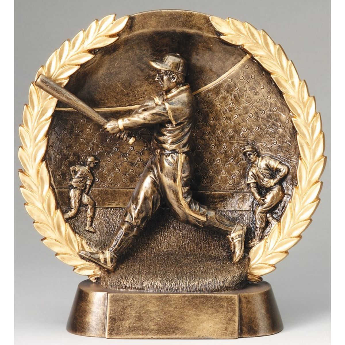 Baseball Male High Relief Circular Plate Award