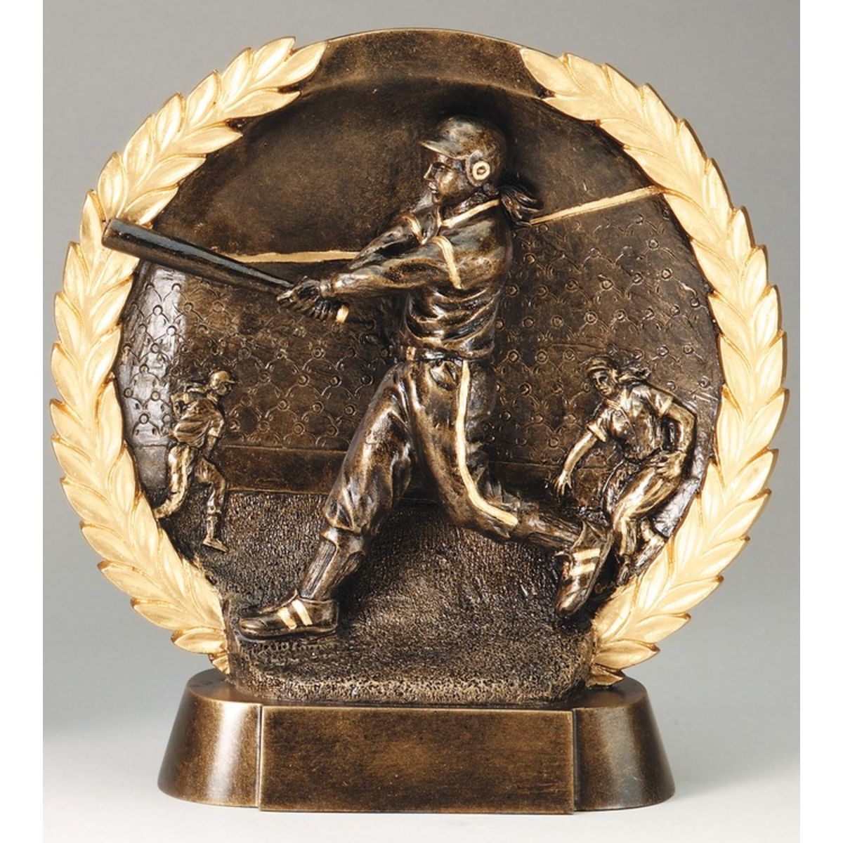 Softball Female High Relief Circular Plate Award