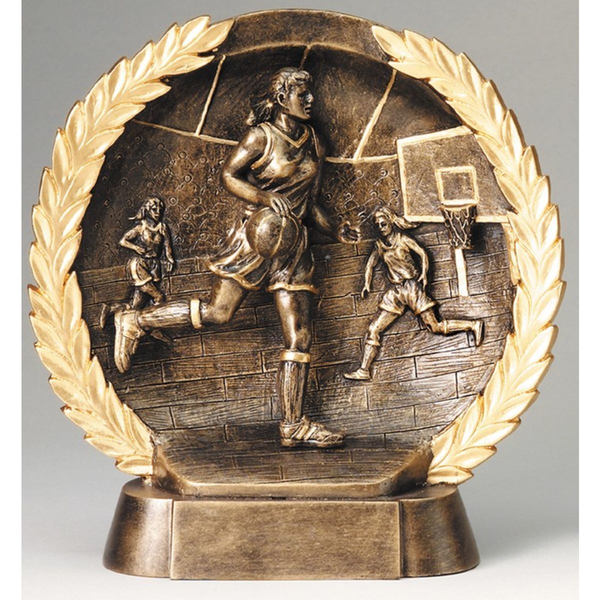 Basketball Female High Relief Circular Plate Award