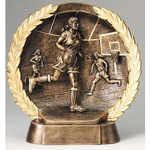 Basketball Female High Relief Circular Plate Award