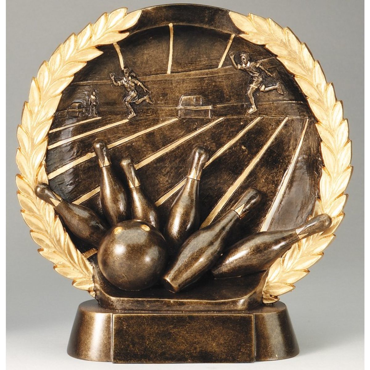 Bowling High Relief Circular Plate Award